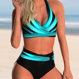 Liliana | Bikini con scollo incrociato e stampa