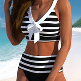 Laluna® | Bikini a righe a vita alta