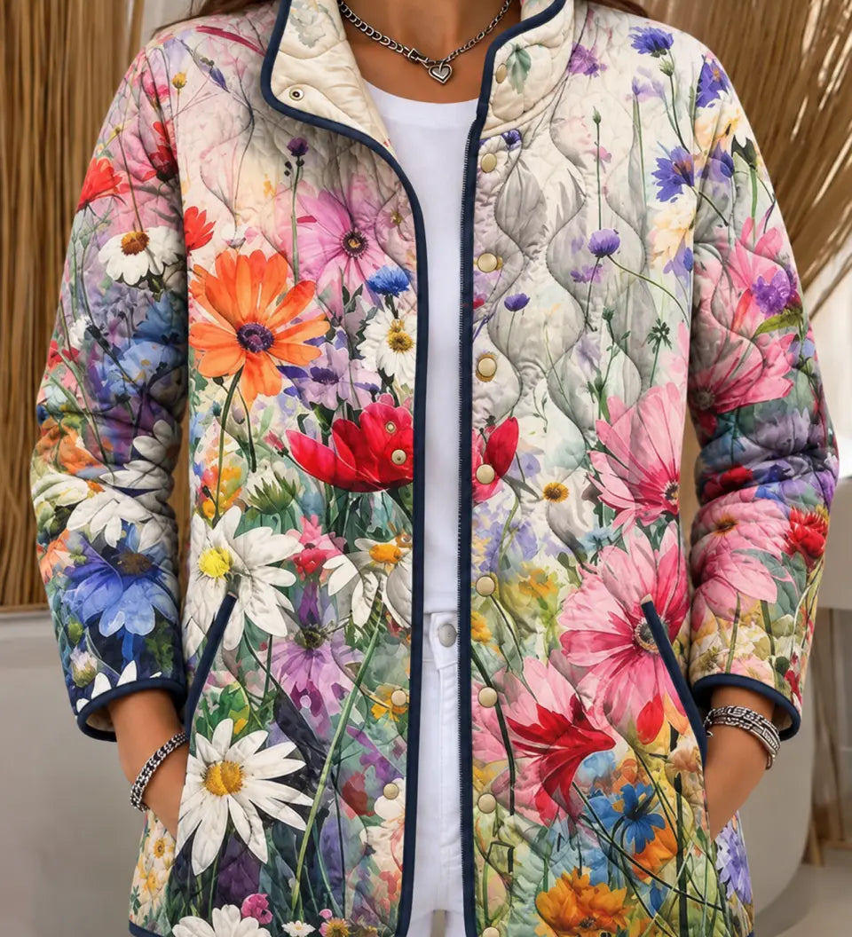Giacca Trapuntata a Fiori di Campo