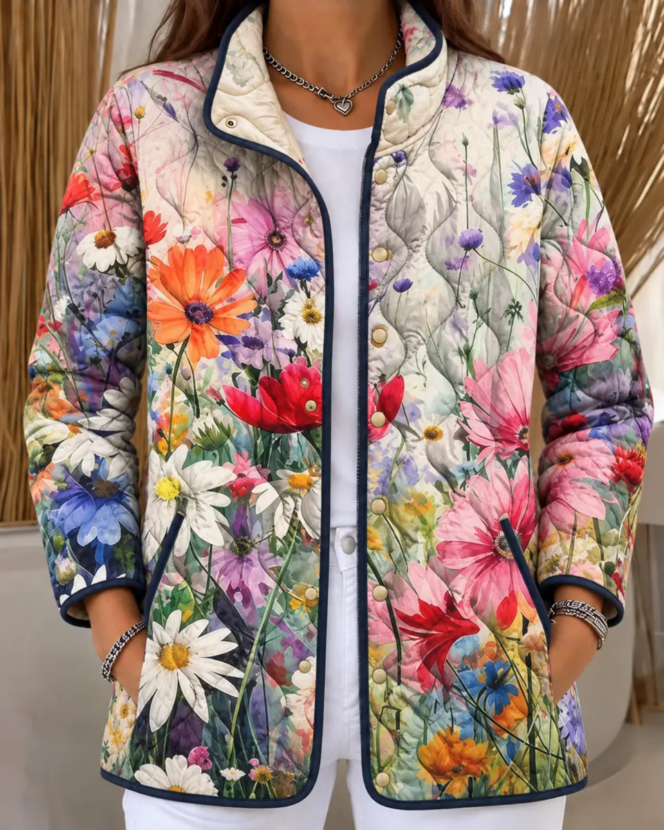 Giacca Trapuntata a Fiori di Campo