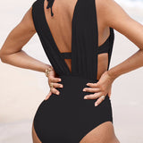 Luxe | Costume modellante con profondo scollo a V