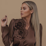Blusa in satin - Doppio Fiore