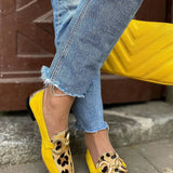 MOCASSINO GIALLO CON DETTAGLIO ANIMALIER