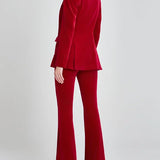 Sofia | Blazer in Velluto Rosso con Revers a Picco