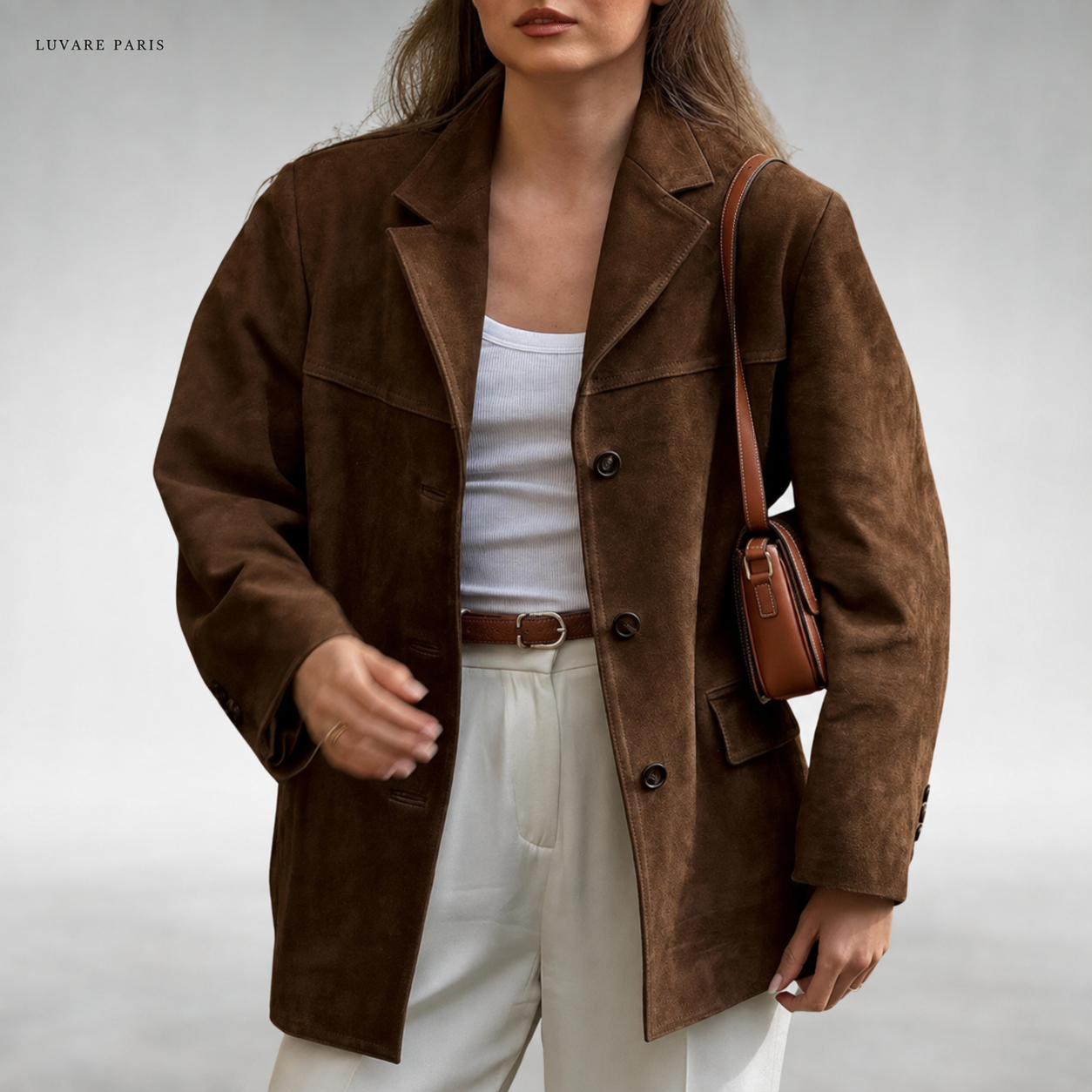 Blazer Vintage con Tasche Applicate