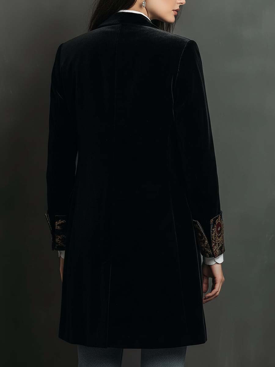 Blazer in velluto con revers barocchi