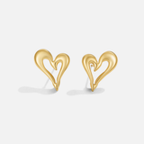 Manon – Orecchini a forma di cuore dorato.