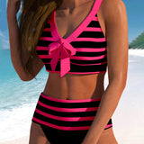 Laluna® | Bikini a righe a vita alta