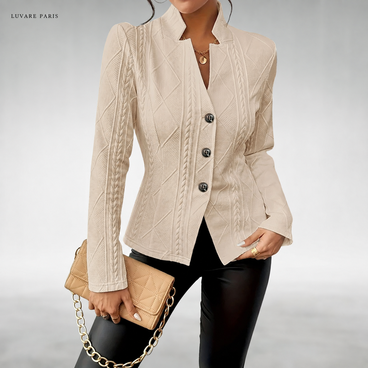 Blazer con Motivi a Trecce