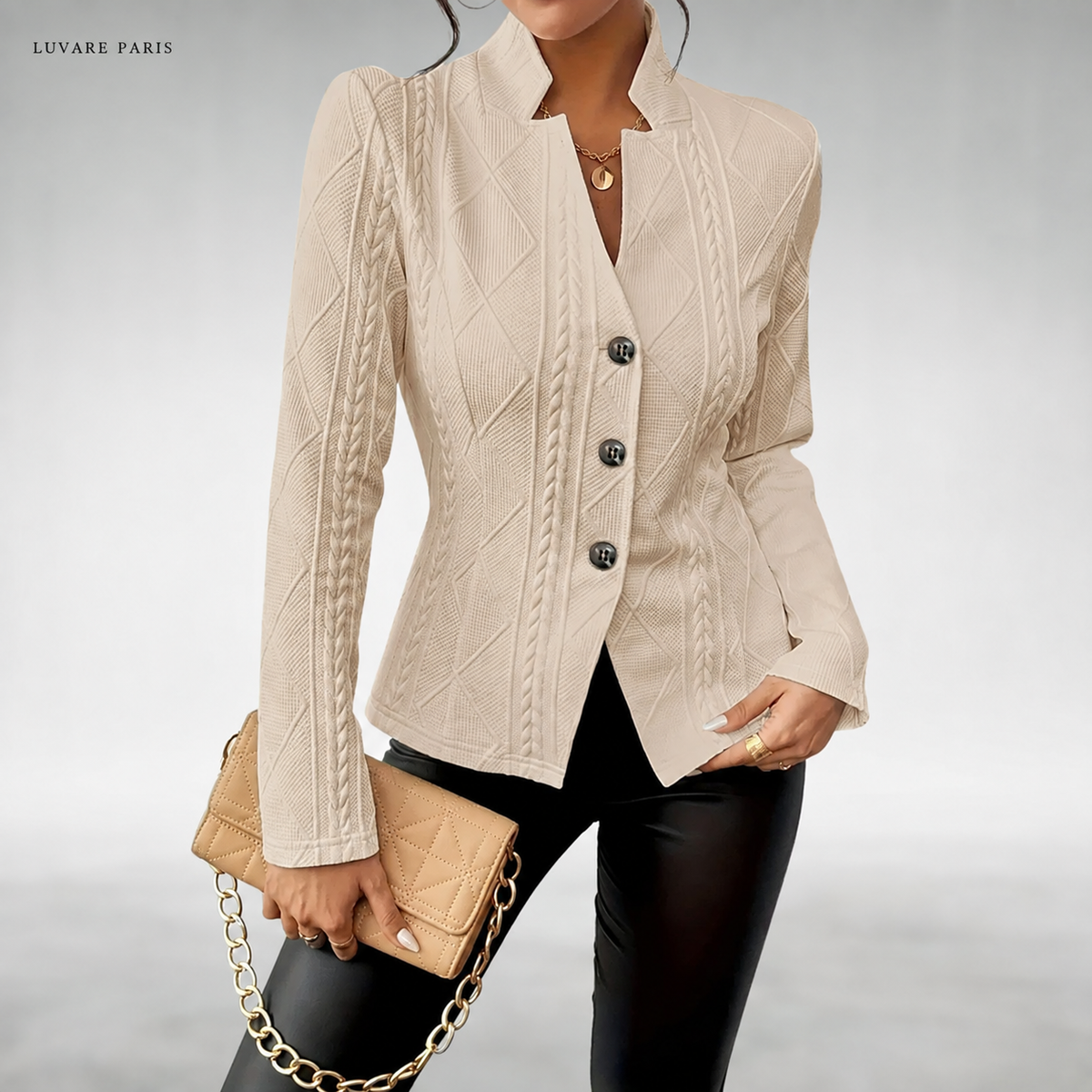 Blazer con Motivi a Trecce