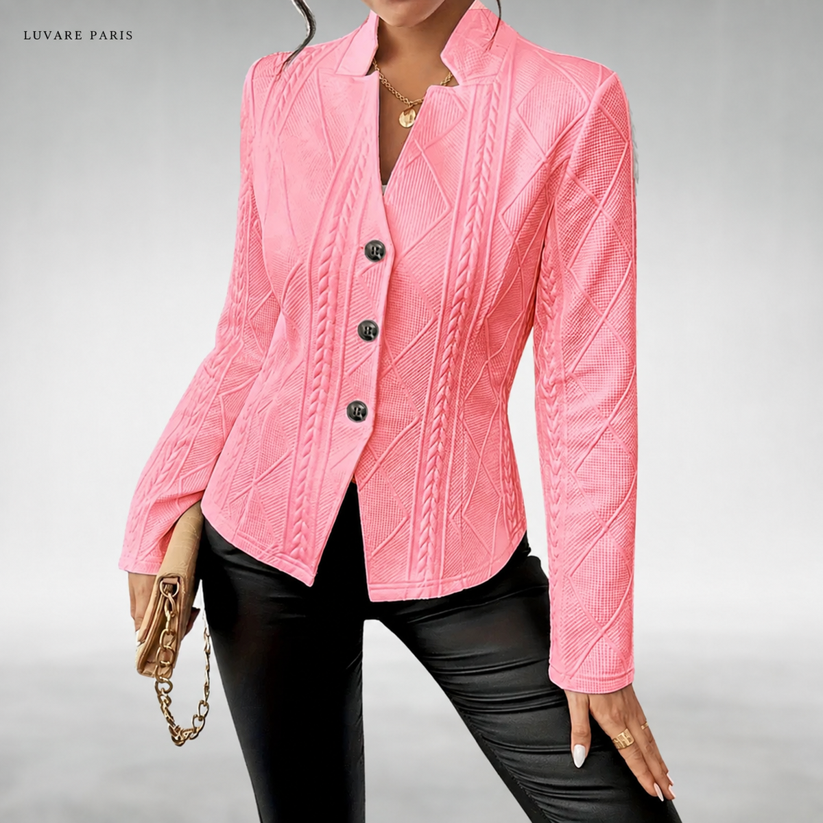 Blazer con Motivi a Trecce
