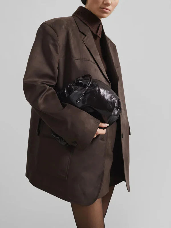 Sofia | Blazer Marrone in Suede Oversize