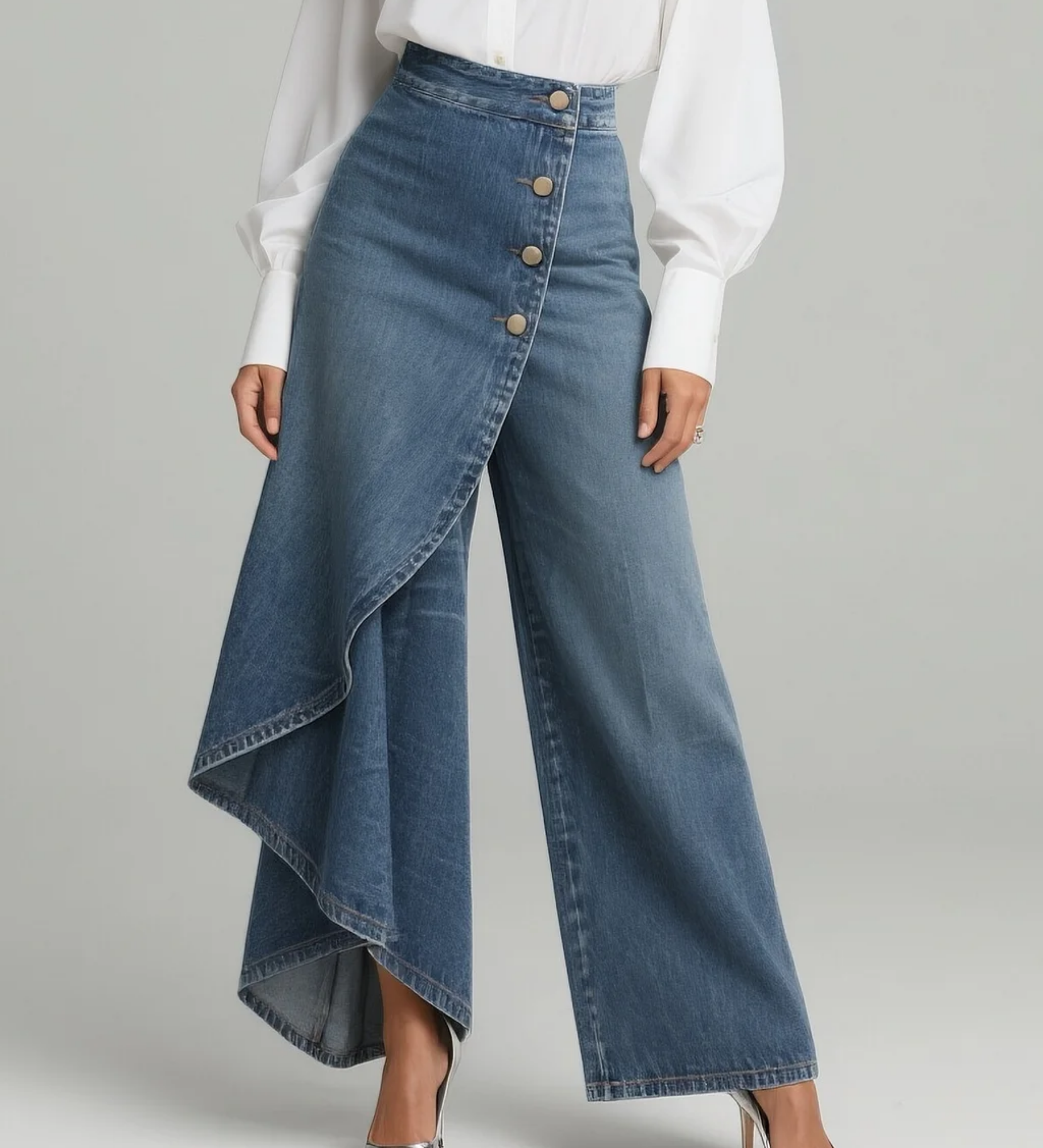 Pantaloni Avvolgenti in Denim