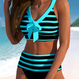 Laluna® | Bikini a righe a vita alta