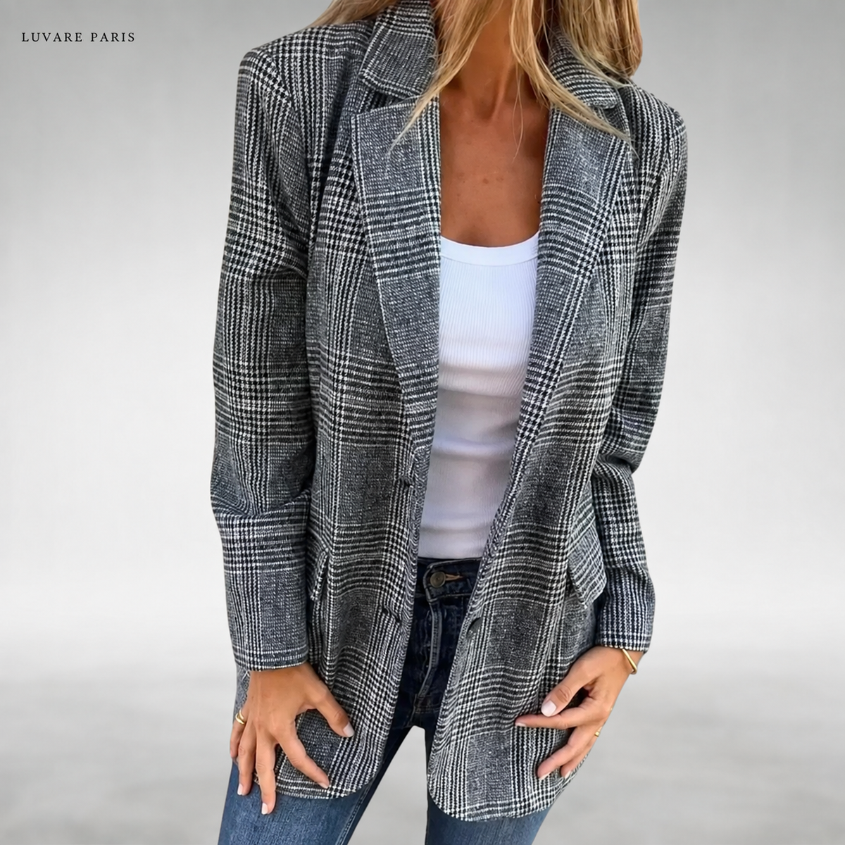 Blazer a Quadri con Rever