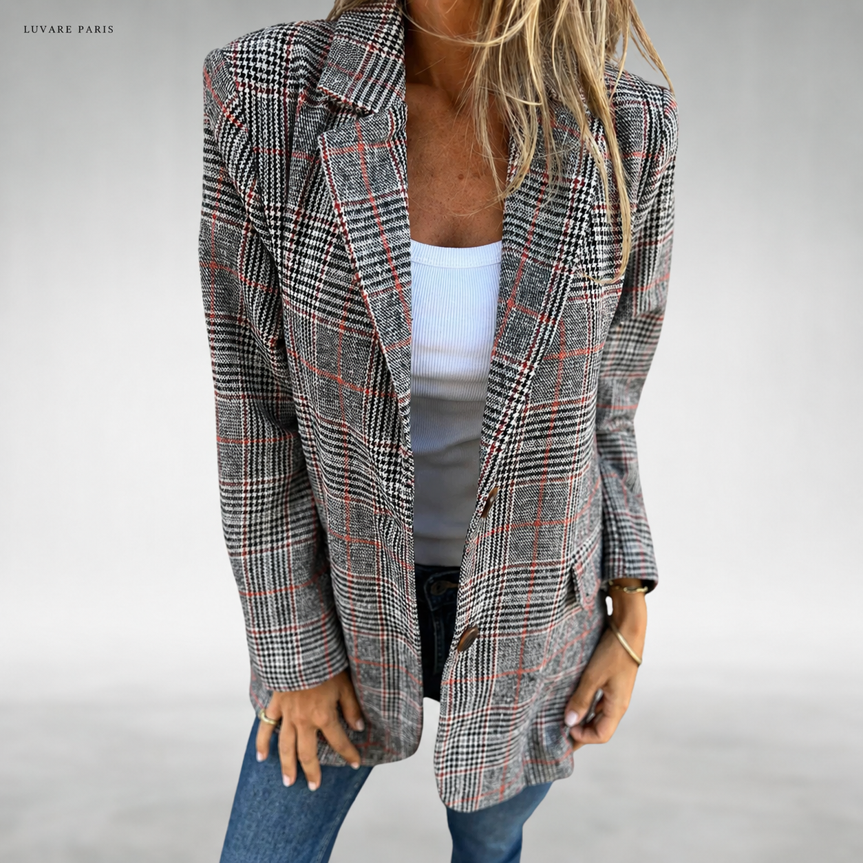 Blazer a Quadri con Rever