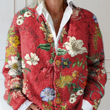Sarah | Cardigan lavorato a maglia vintage floreale