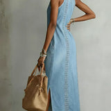 Soline | Abito in denim con pizzo rétro