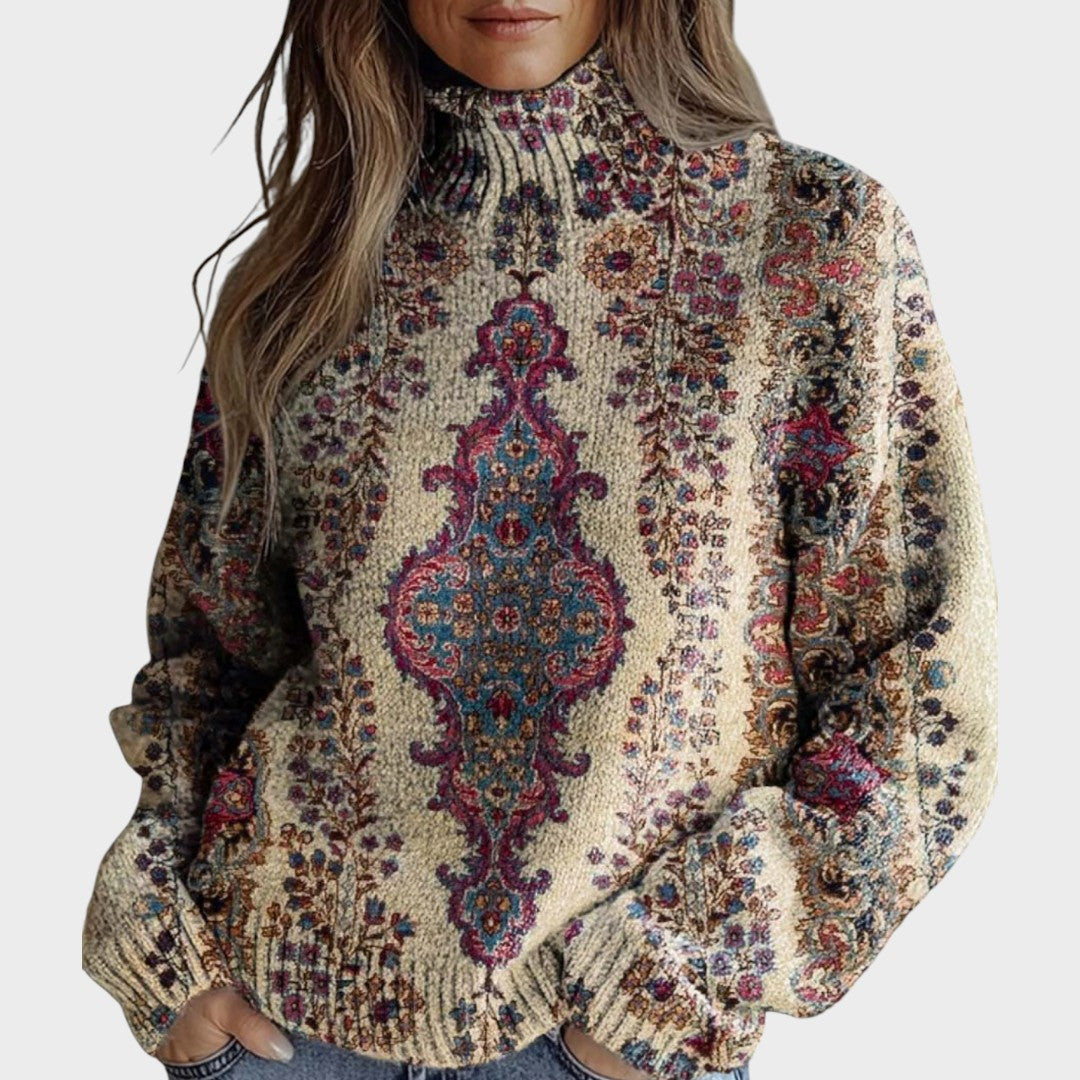 Maglione a Collo Alto in Maglia d'Autore
