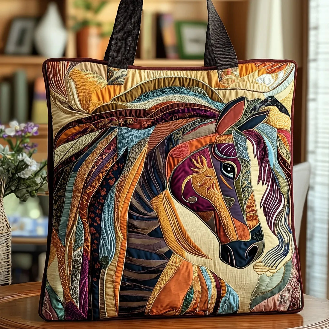 Borsa con Cavallo a Mosaico Fatta a Mano