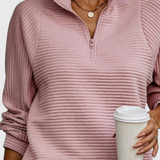 Ludovica | Maglione con Scollo a V, Zip e Maniche Lunghe