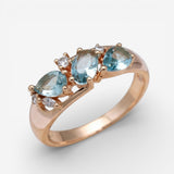 Anello Vintage Zirkonia Elegante in Oro Blå