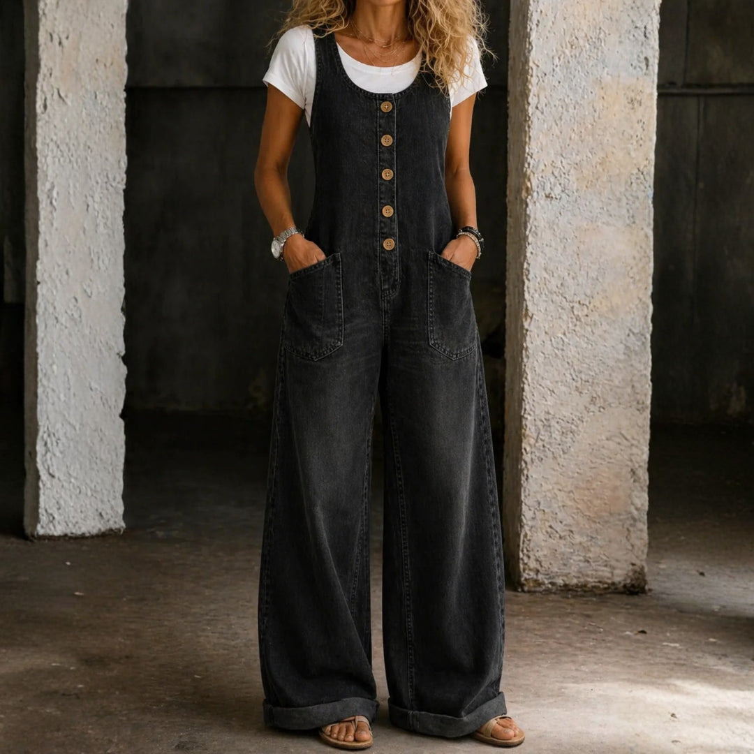 Salopette in Cotone con Lavaggio Vintage