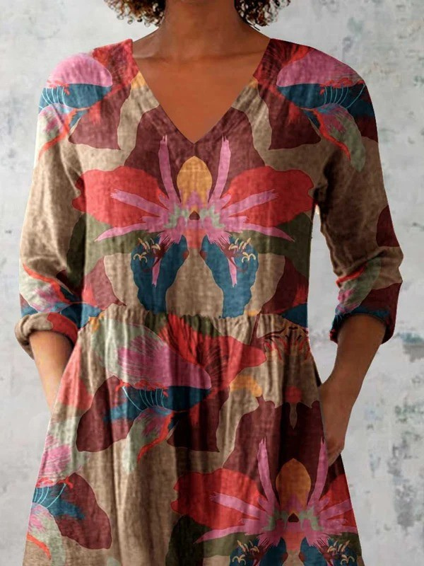 Blusa lunga con scollo a V