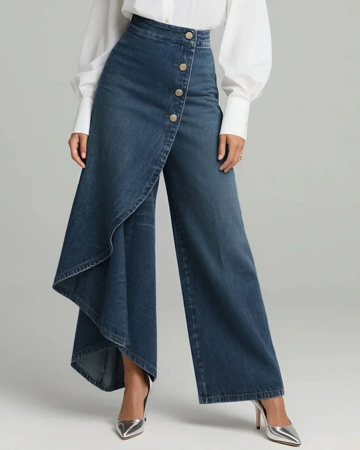 Pantaloni Avvolgenti in Denim