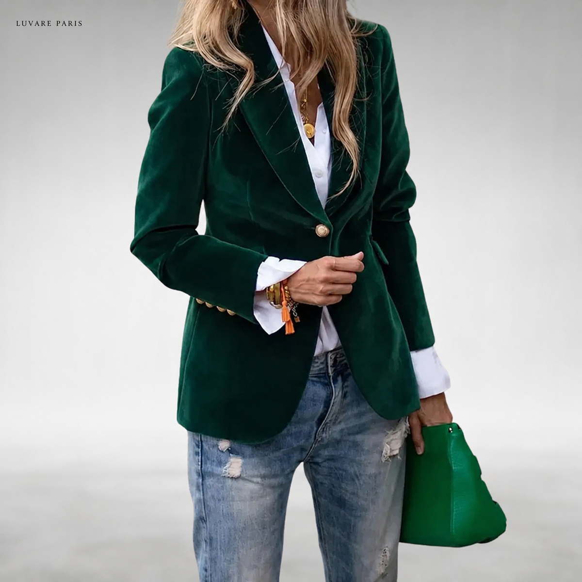 Blazer con Rever e Bottone