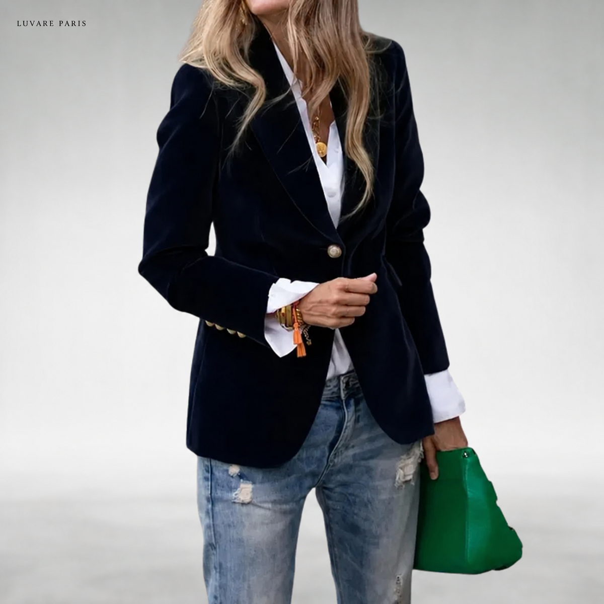 Blazer con Rever e Bottone