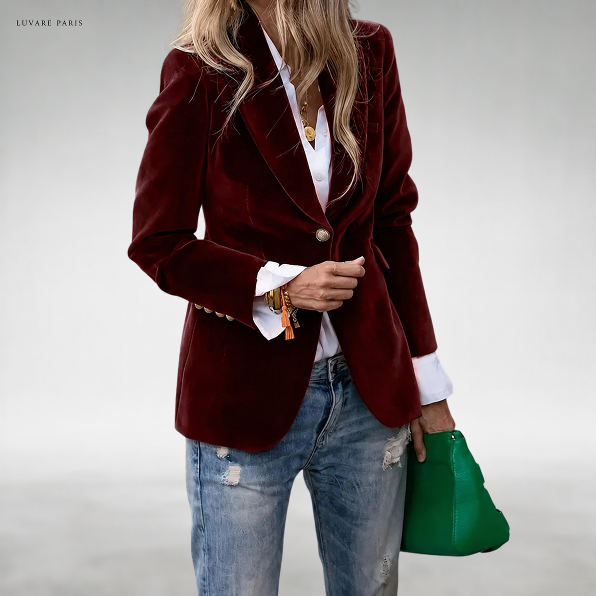 Blazer con Rever e Bottone