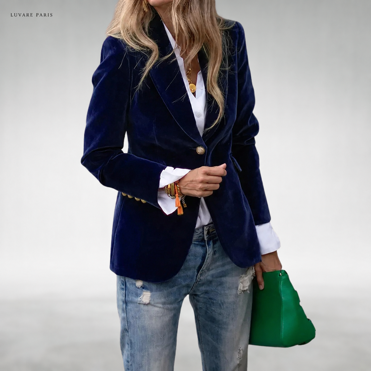 Blazer con Rever e Bottone