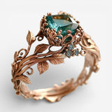 Anello in cristallo verde naturale