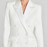 Sofia | Blazer Bianco Doppiopetto in Raso