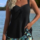 Laluna® | Tankini a righe con shorts da spiaggia