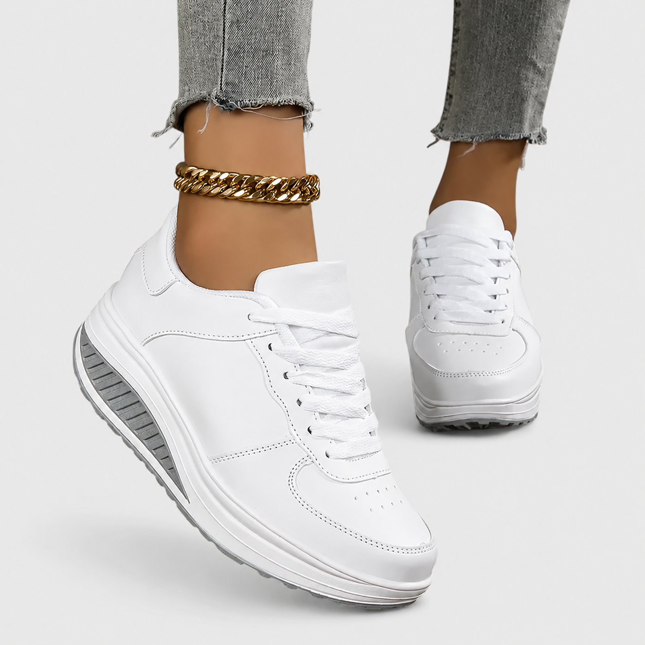 Sneakers con Suola Ondulata
