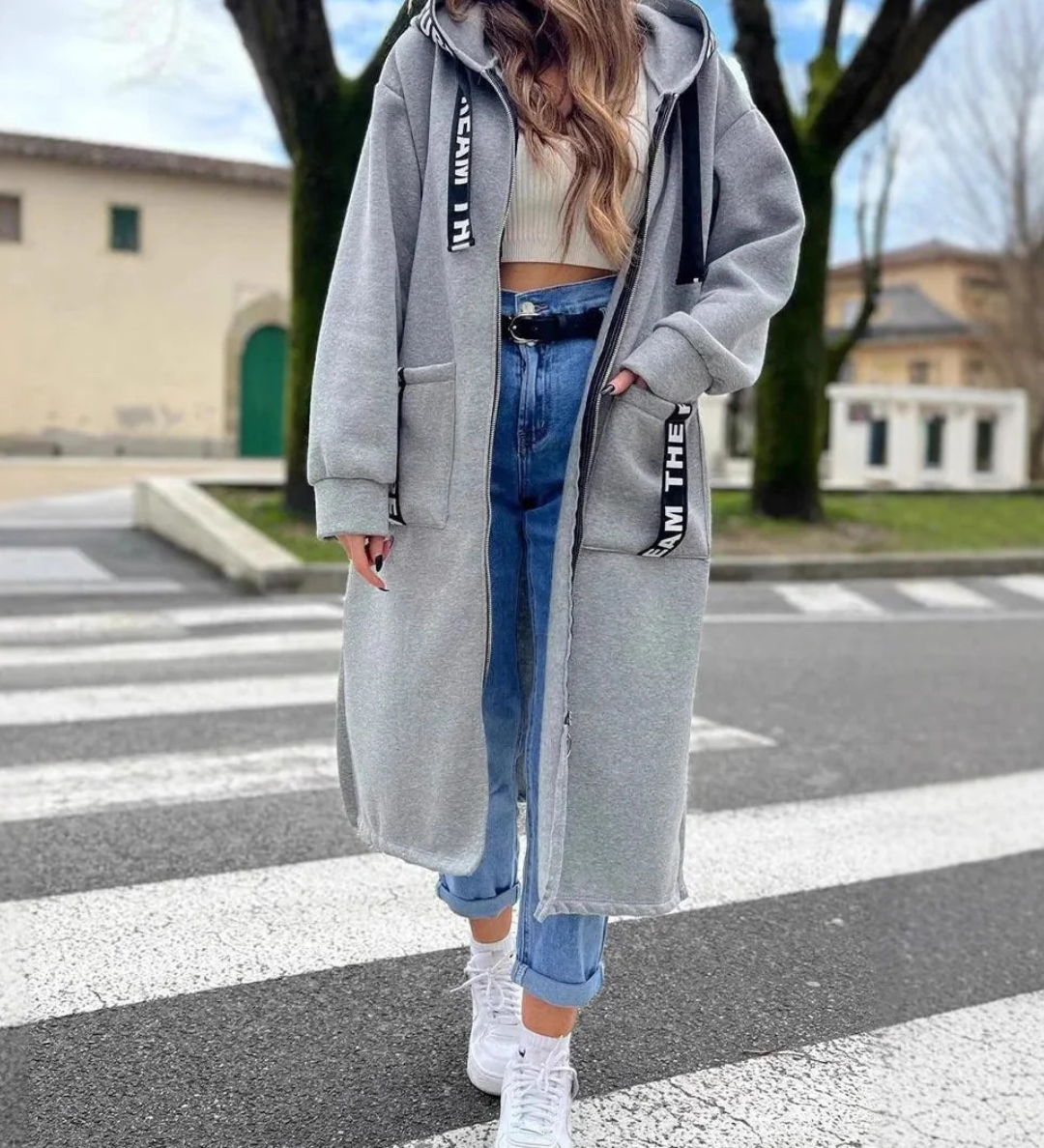 Rita - Felpa con Cappuccio Lunga ed Elegante