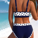 Liesbeth | Bikini a pois a vita alta con design patchwork