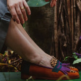 MOCASSINO CON FRANGE E STAMPA ANIMALIER