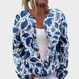 Michela - Cardigan Paisley Blu Autunnale