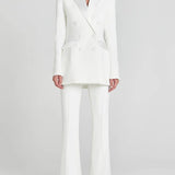 Sofia | Blazer Bianco Doppiopetto in Raso