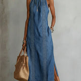 Soline | Abito in denim con pizzo rétro