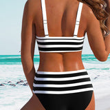 Laluna® | Bikini a righe a vita alta