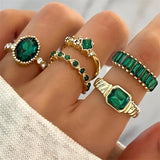 Set di Anelli di Smeraldo Squisiti Zarina | Oro