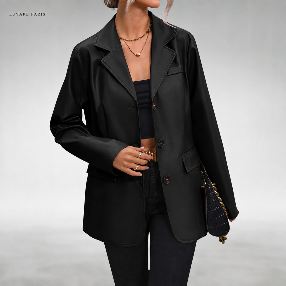 Blazer con Rever e Tasche a Patta