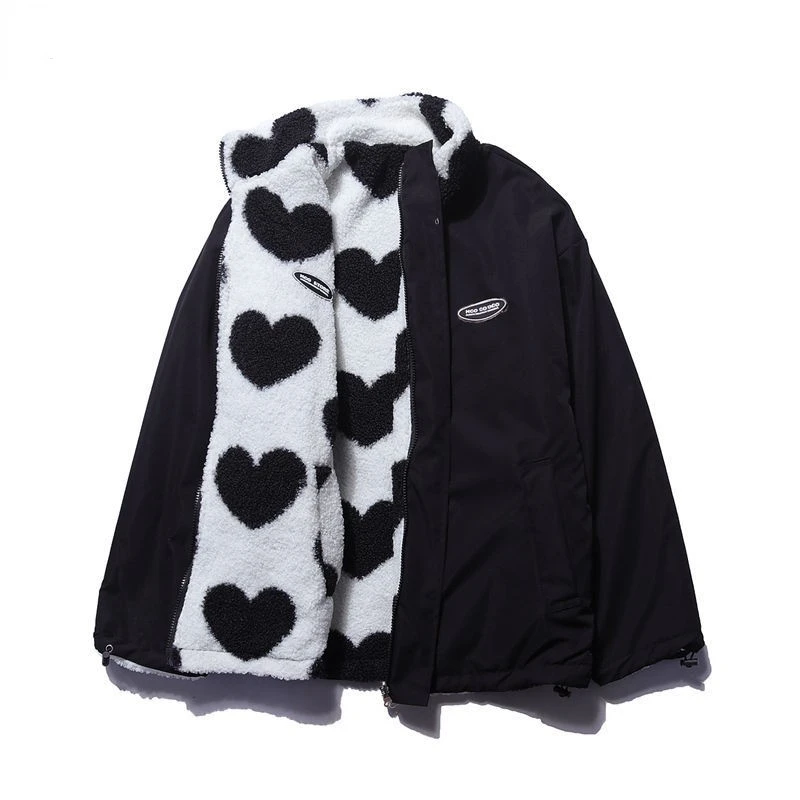 Cappotto reversibile con motivo a cuori