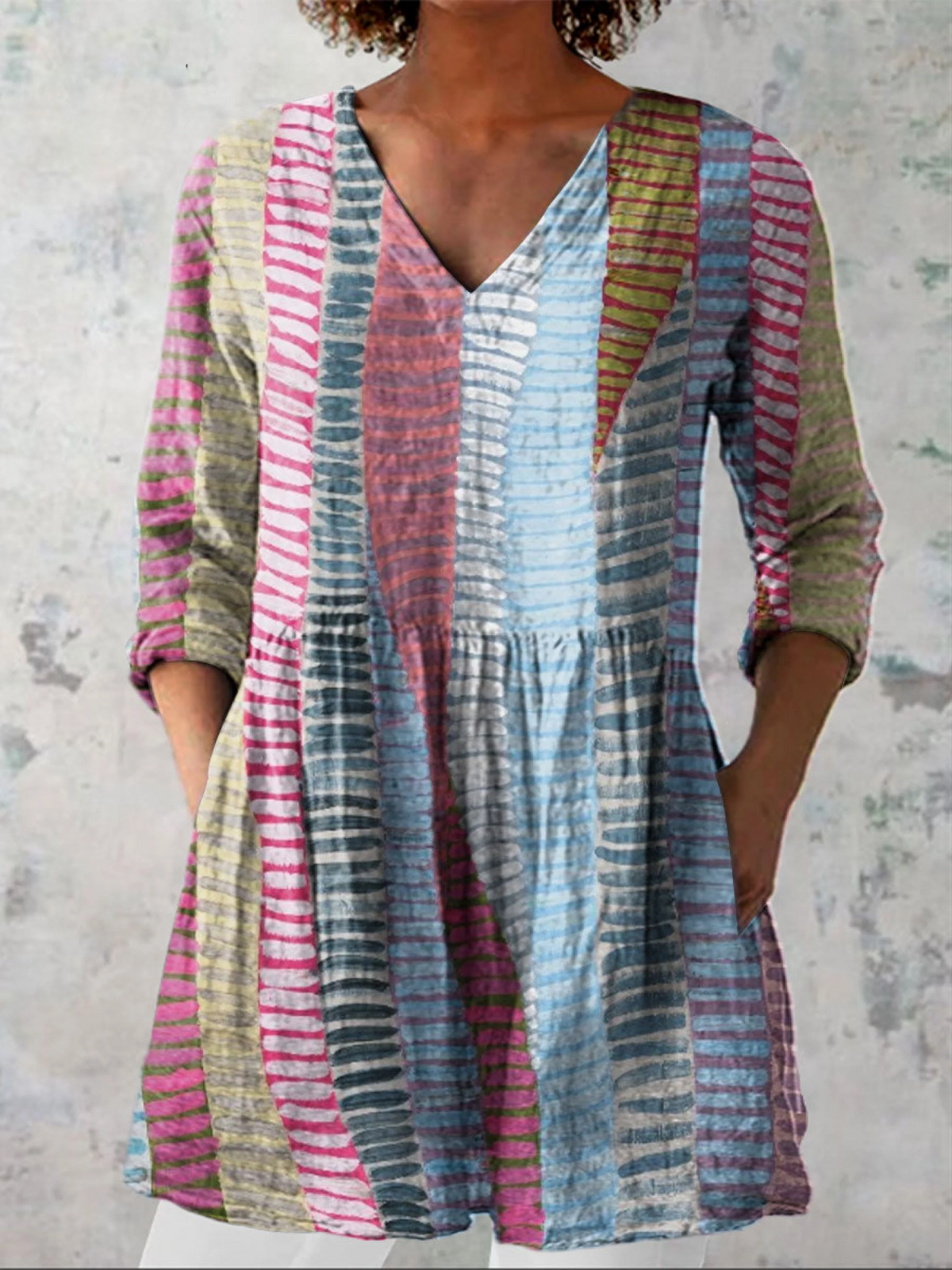 Blusa lunga a V