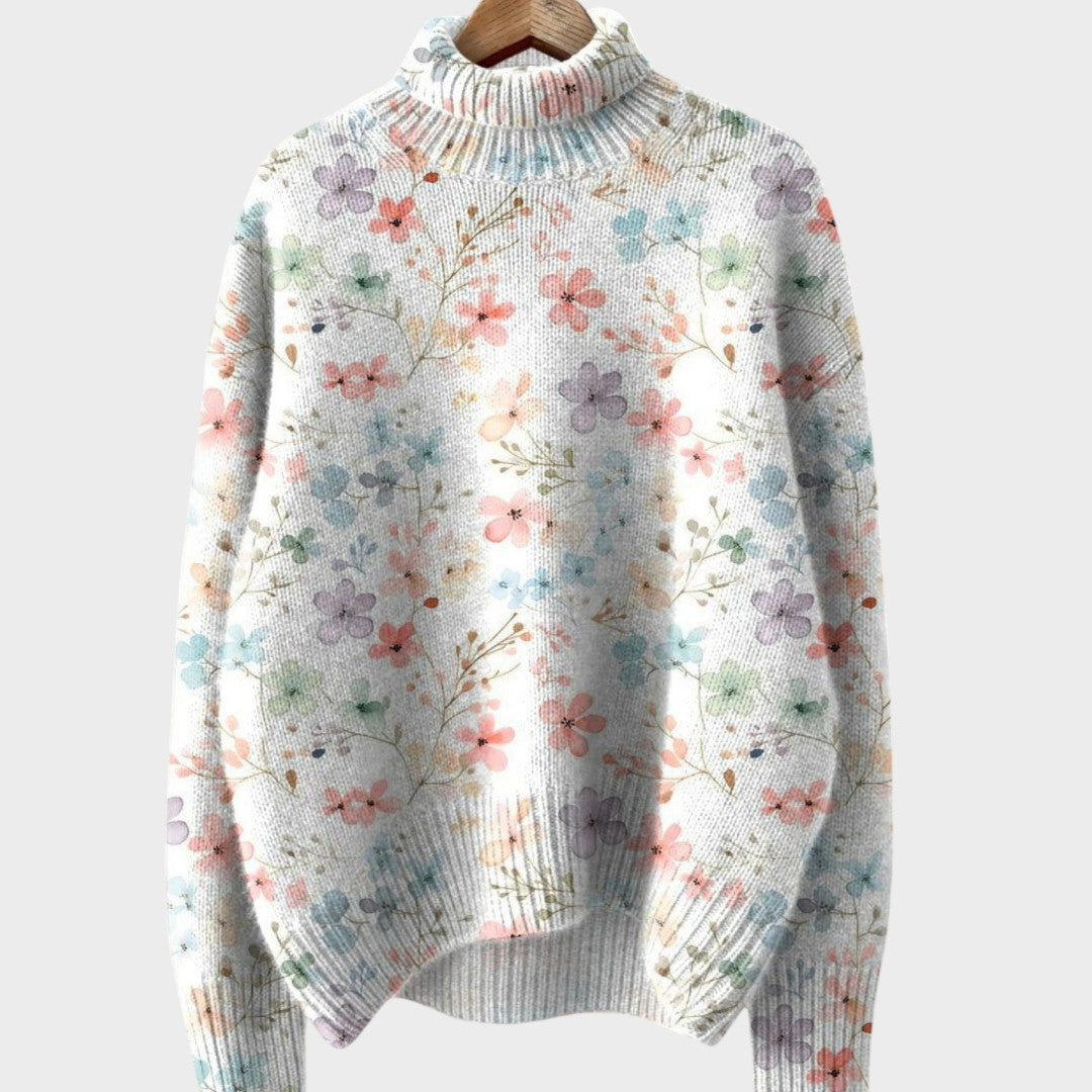 Maglione a Collo Alto a Stampa d'Autore