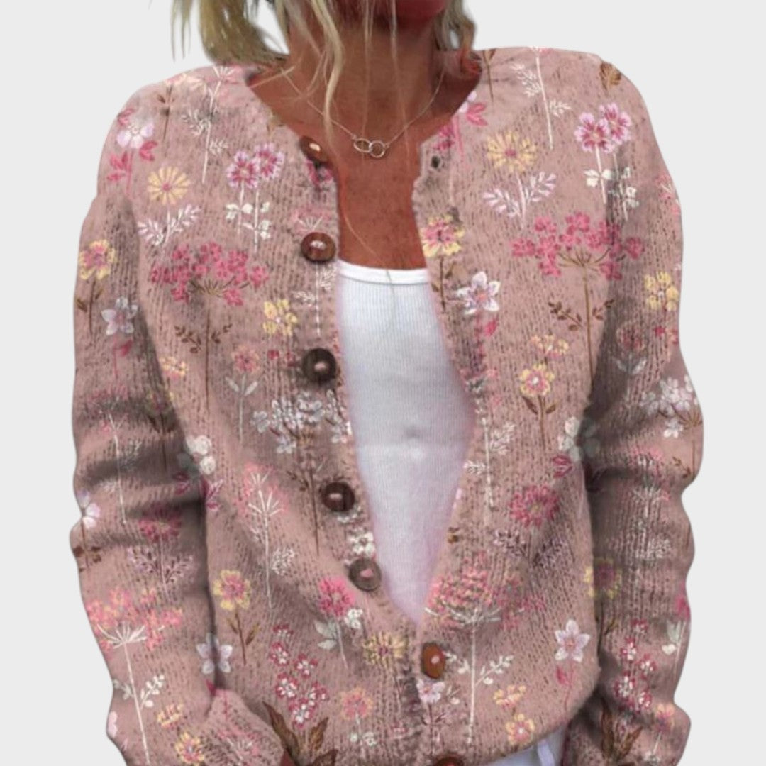Laura - Cardigan Floreale Autunnale